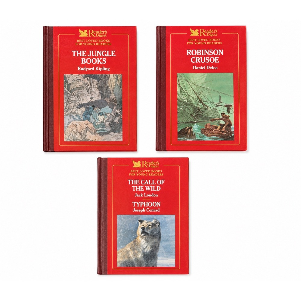 Reader's Digest Best Loved Books Young Readers Vol 8-10 Kipling Defoe London HC